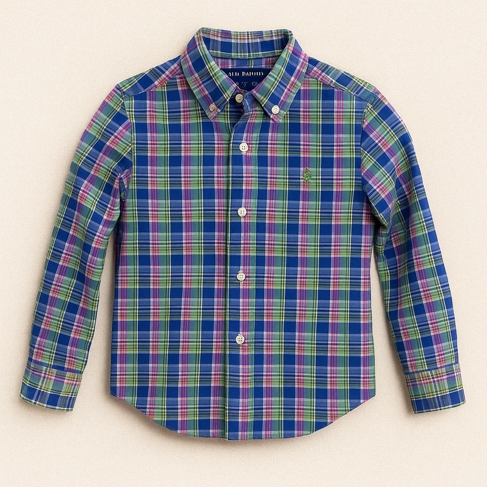 Polo Ralph Lauren boys long-sleeve plaid button-down shirt. size 6